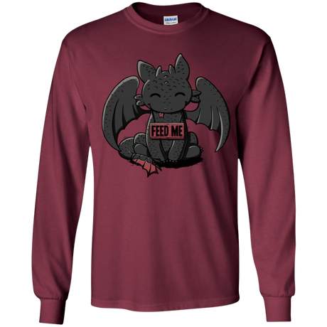 T-Shirts Maroon / YS Toothless Feed Me Youth Long Sleeve T-Shirt