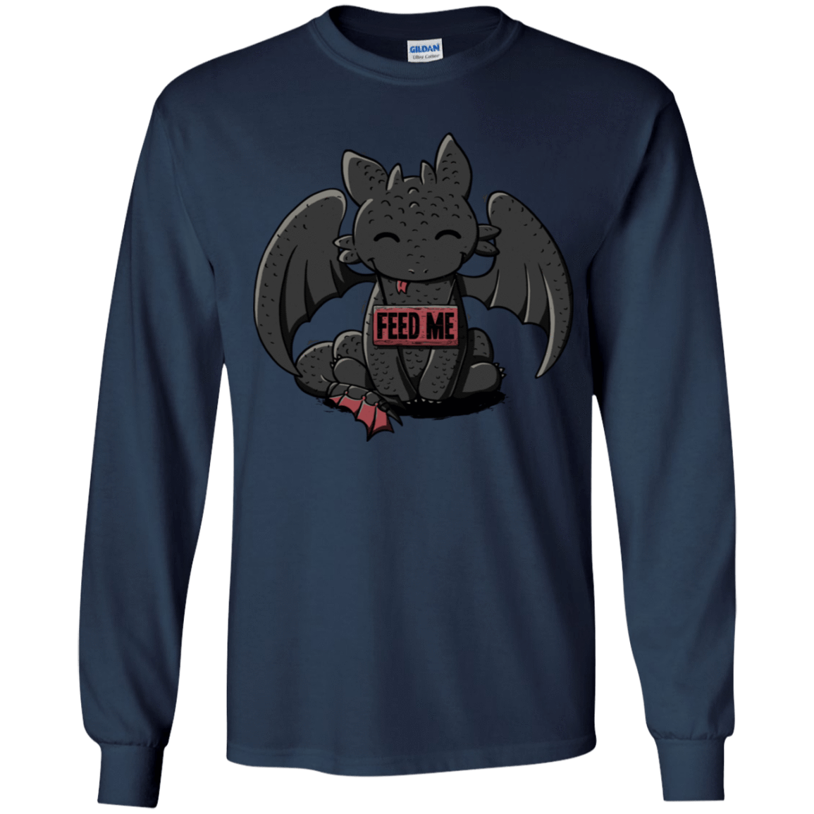 T-Shirts Navy / YS Toothless Feed Me Youth Long Sleeve T-Shirt