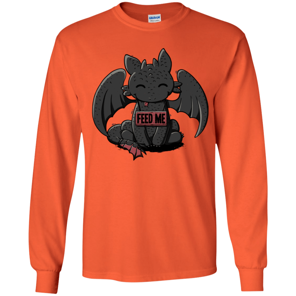 T-Shirts Orange / YS Toothless Feed Me Youth Long Sleeve T-Shirt