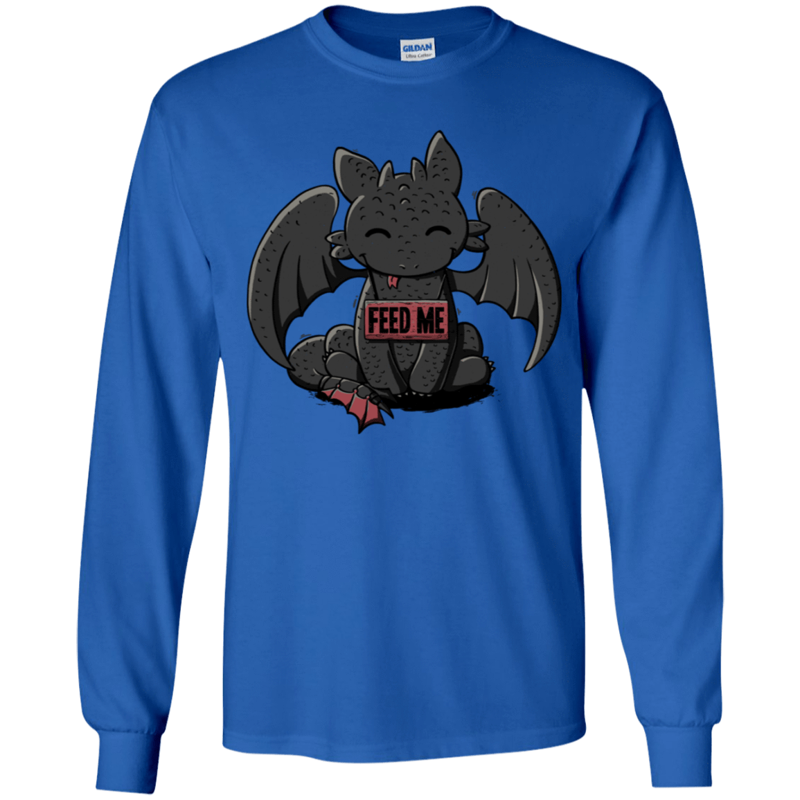T-Shirts Royal / YS Toothless Feed Me Youth Long Sleeve T-Shirt