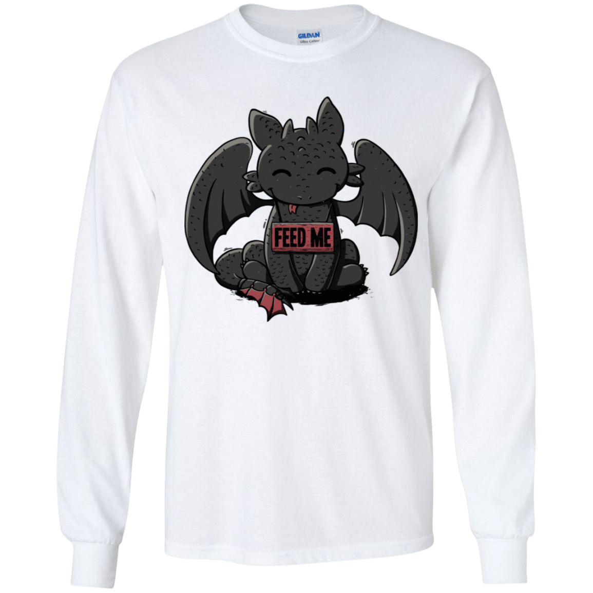 T-Shirts White / YS Toothless Feed Me Youth Long Sleeve T-Shirt