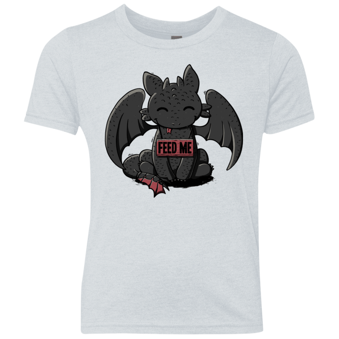 T-Shirts Heather White / YXS Toothless Feed Me Youth Triblend T-Shirt