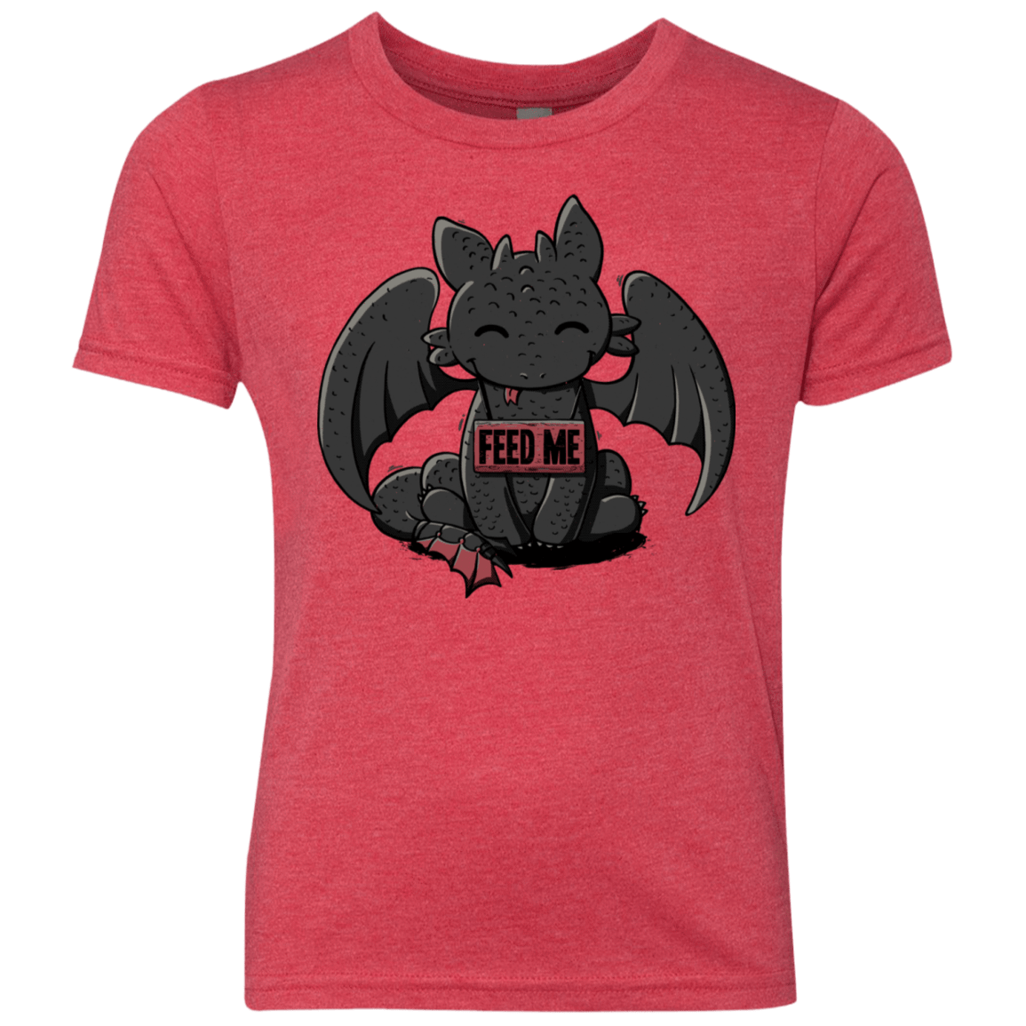T-Shirts Vintage Red / YXS Toothless Feed Me Youth Triblend T-Shirt
