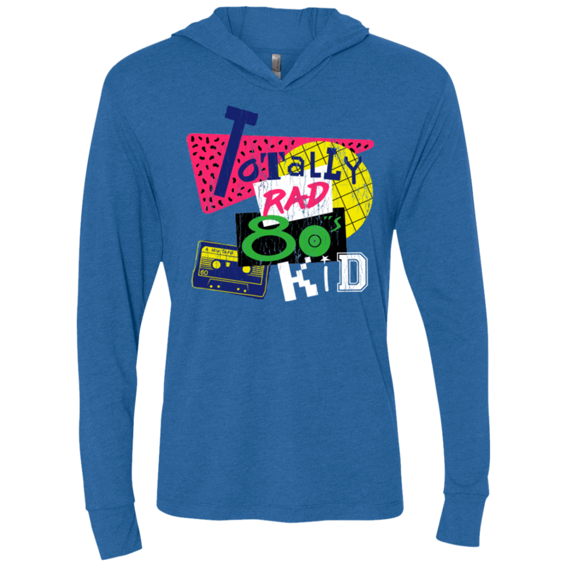 T-Shirts Vintage Royal / X-Small Totally Rad Triblend Long Sleeve Hoodie Tee