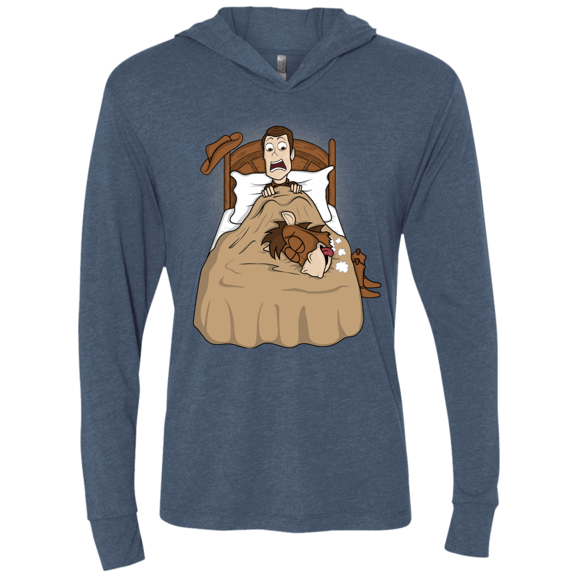 T-Shirts Indigo / X-Small TOY PADRINO Triblend Long Sleeve Hoodie Tee