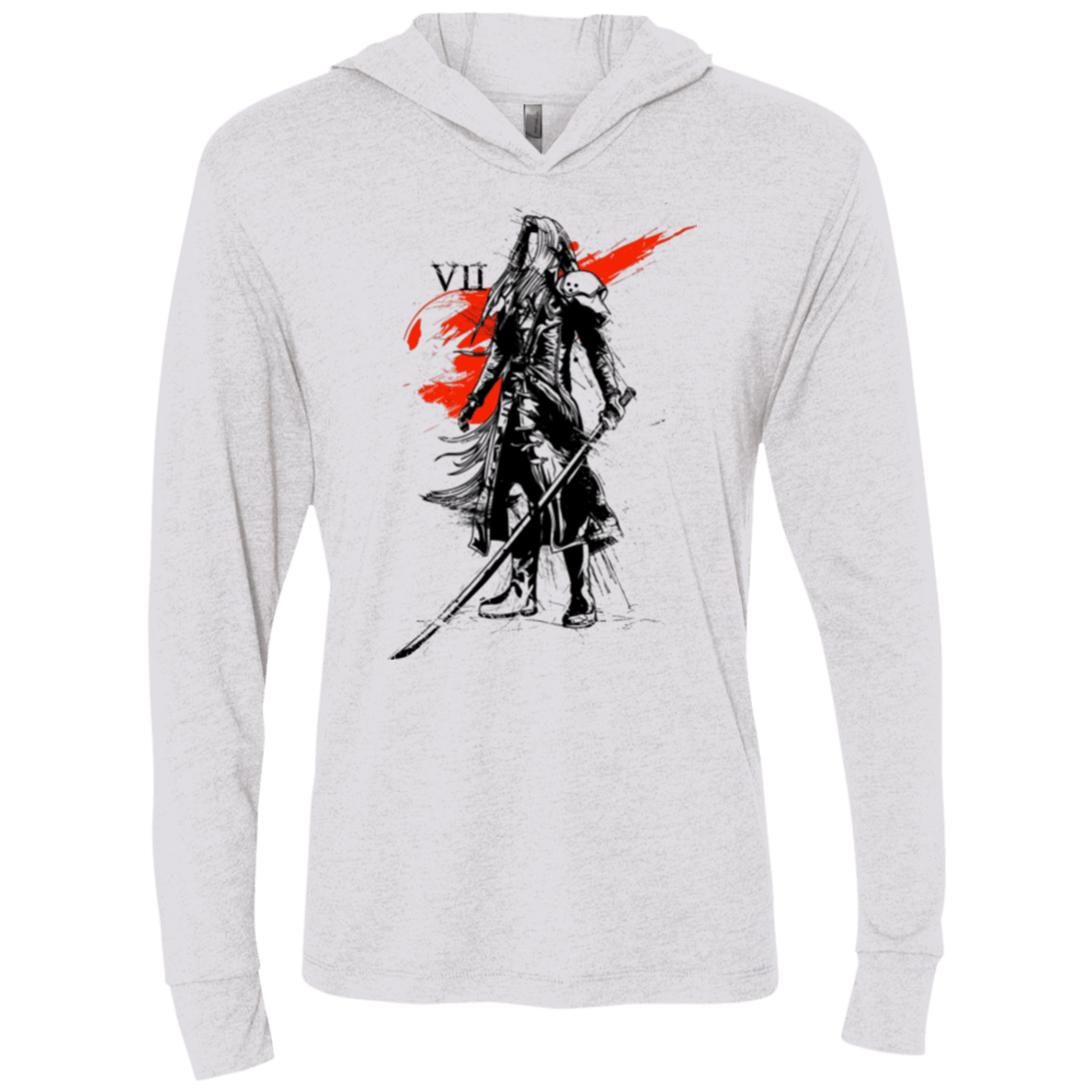 T-Shirts Heather White / X-Small Traditional exsoldier Triblend Long Sleeve Hoodie Tee