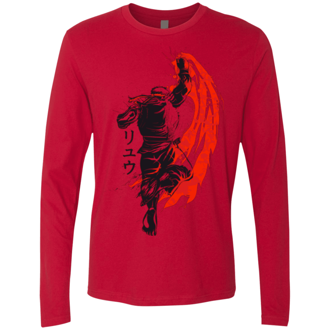 T-Shirts Red / Small Traditional Fighter Men's Premium Long Sleeve