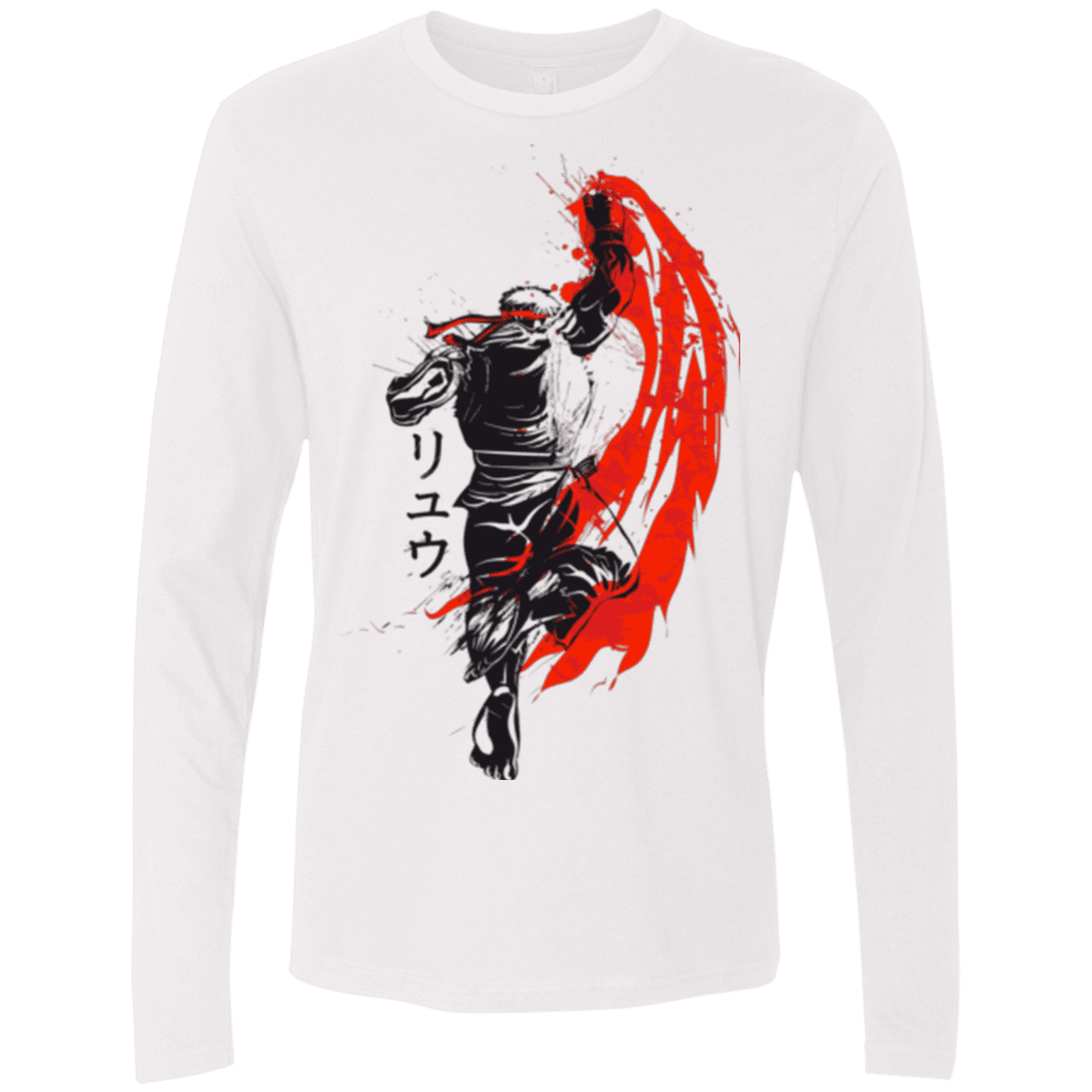 T-Shirts White / Small Traditional Fighter Men's Premium Long Sleeve