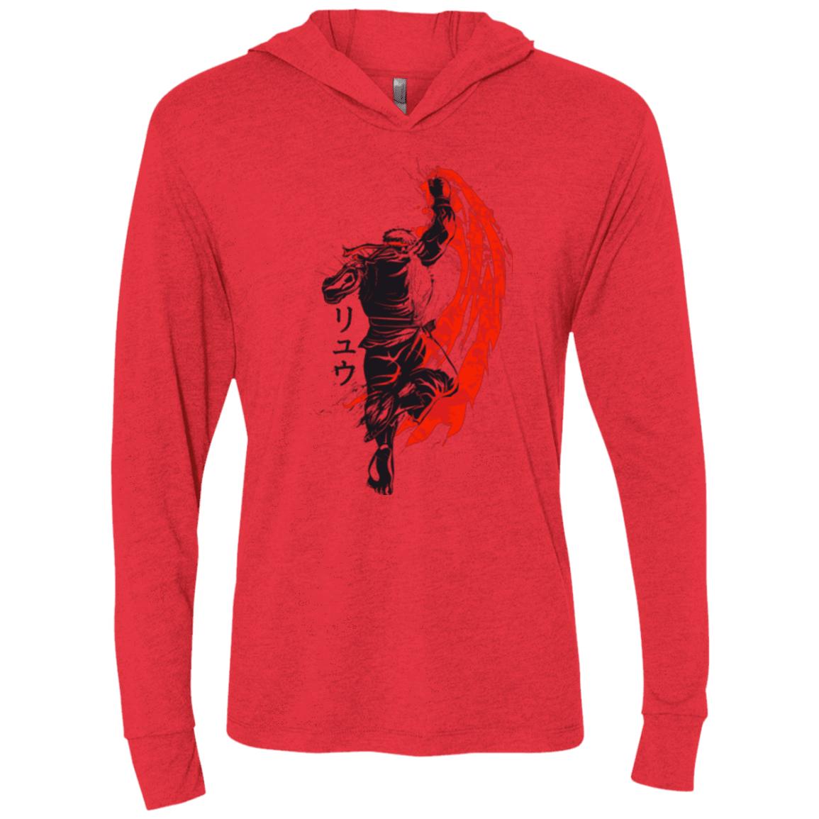 T-Shirts Vintage Red / X-Small Traditional Fighter Triblend Long Sleeve Hoodie Tee