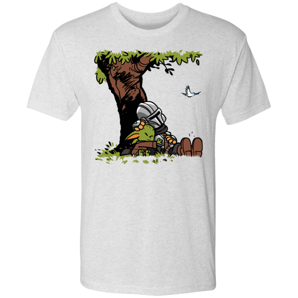 T-Shirts Heather White / S Tree Yoda Calvin Men's Triblend T-Shirt