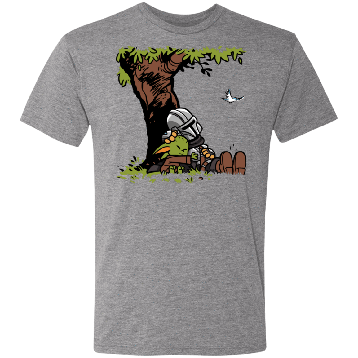T-Shirts Premium Heather / S Tree Yoda Calvin Men's Triblend T-Shirt