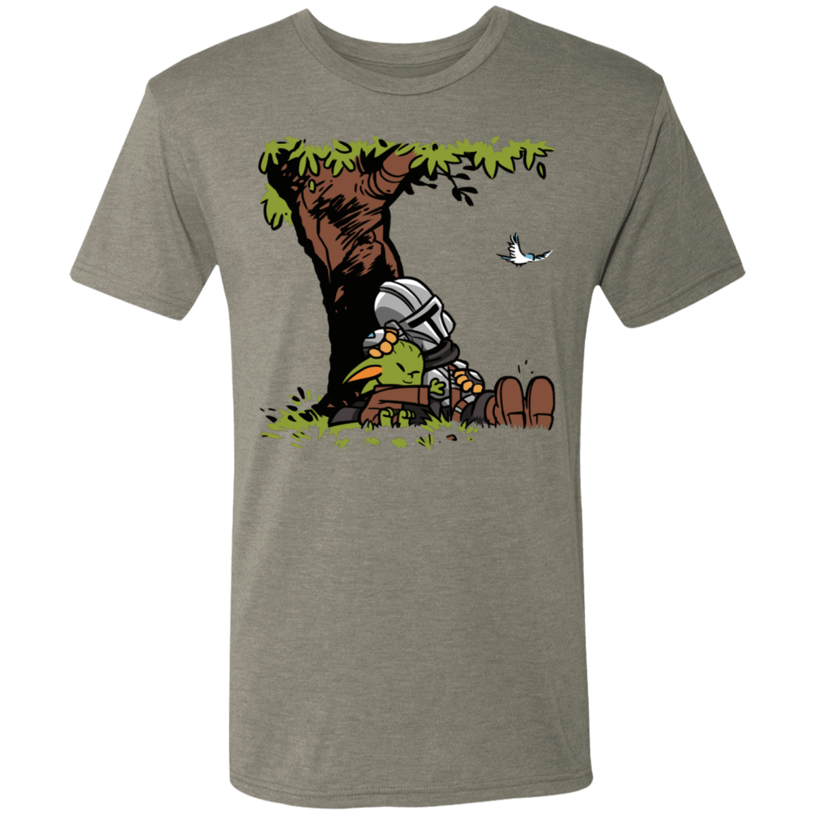 T-Shirts Venetian Grey / S Tree Yoda Calvin Men's Triblend T-Shirt