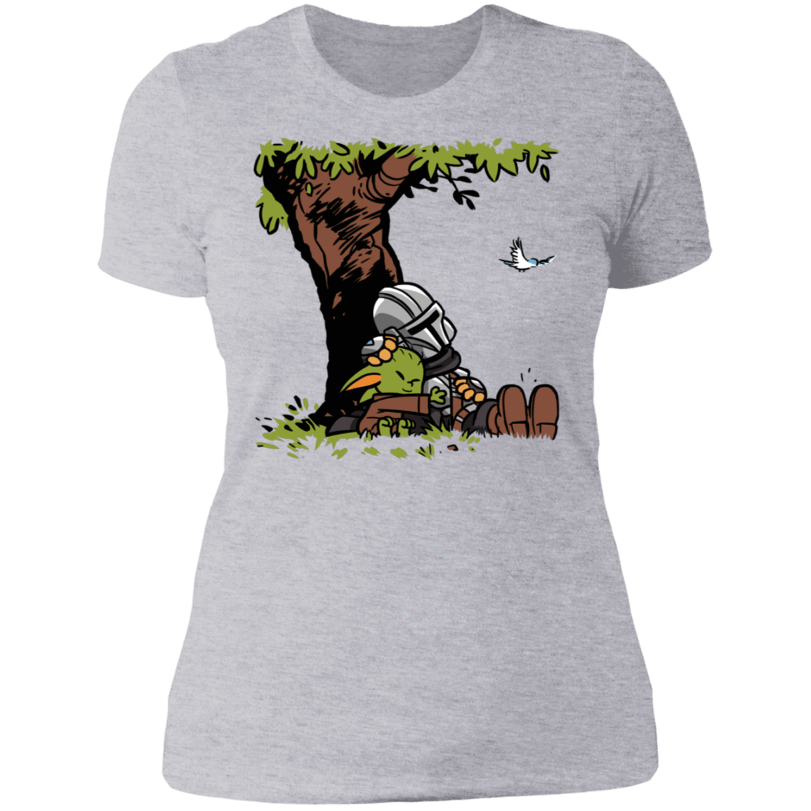 T-Shirts Heather Grey / S Tree Yoda Calvin Women's Premium T-Shirt