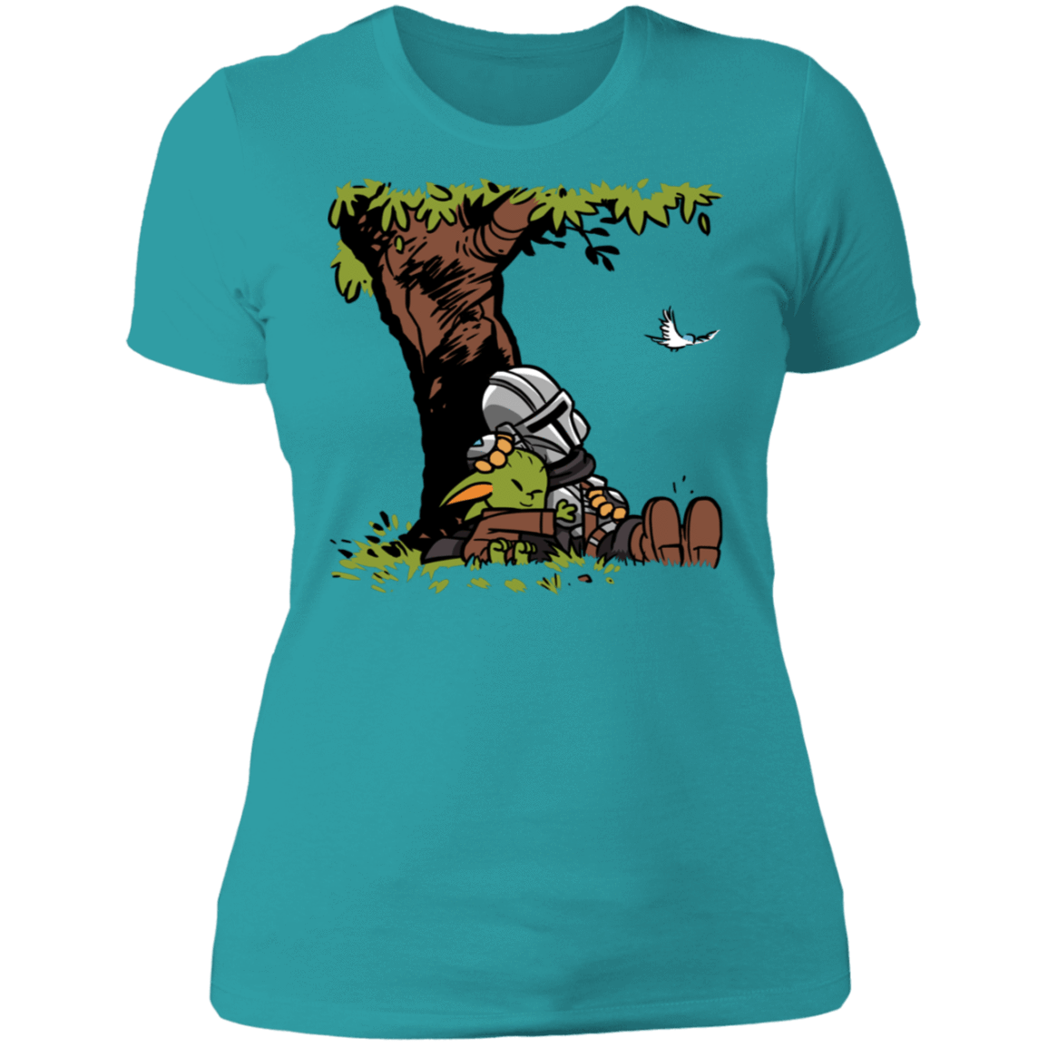 T-Shirts Tahiti Blue / S Tree Yoda Calvin Women's Premium T-Shirt