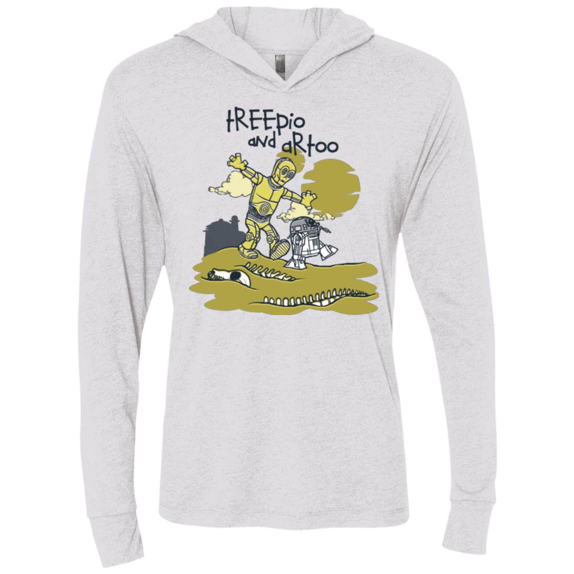 T-Shirts Heather White / X-Small Treepio and Artoo Triblend Long Sleeve Hoodie Tee