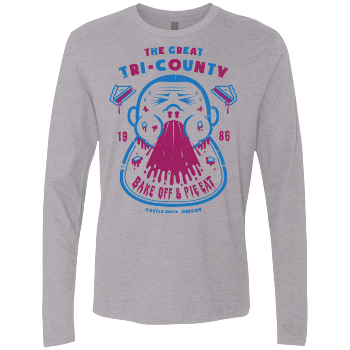 T-Shirts Heather Grey / Small Tri County Pie Eating Men's Premium Long Sleeve