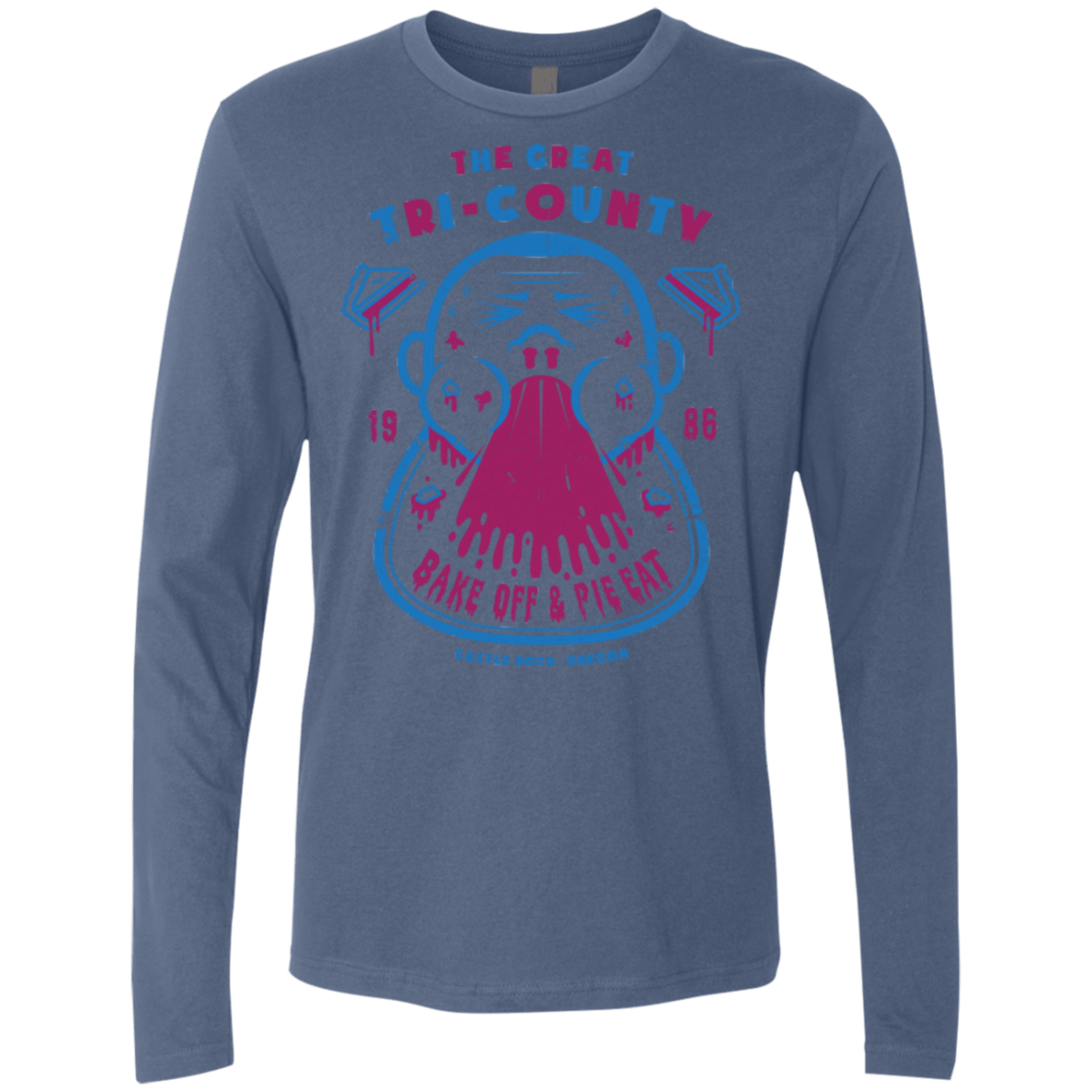 T-Shirts Indigo / Small Tri County Pie Eating Men's Premium Long Sleeve