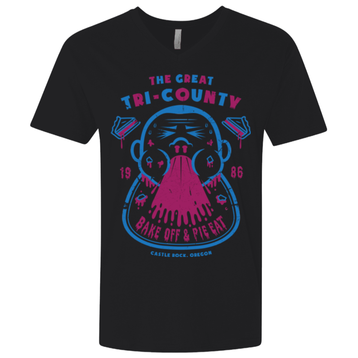 T-Shirts Black / X-Small Tri County Pie Eating Men's Premium V-Neck