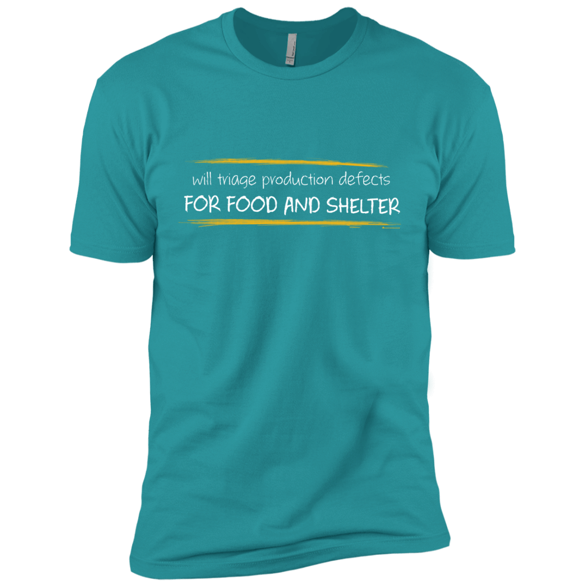 T-Shirts Tahiti Blue / X-Small Triaging Defects For Food And Shelter Men's Premium T-Shirt