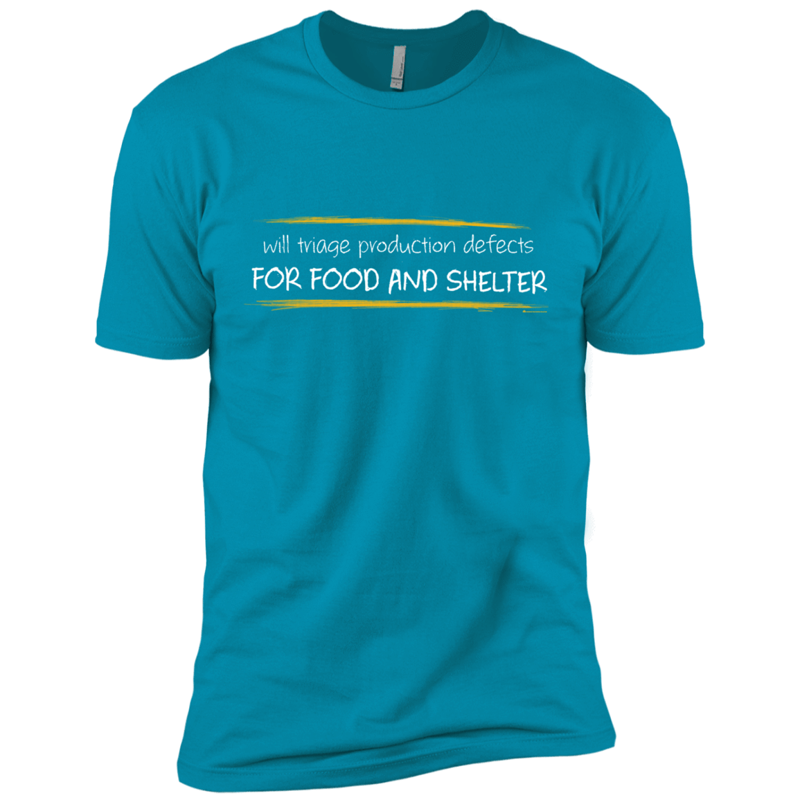 T-Shirts Turquoise / X-Small Triaging Defects For Food And Shelter Men's Premium T-Shirt