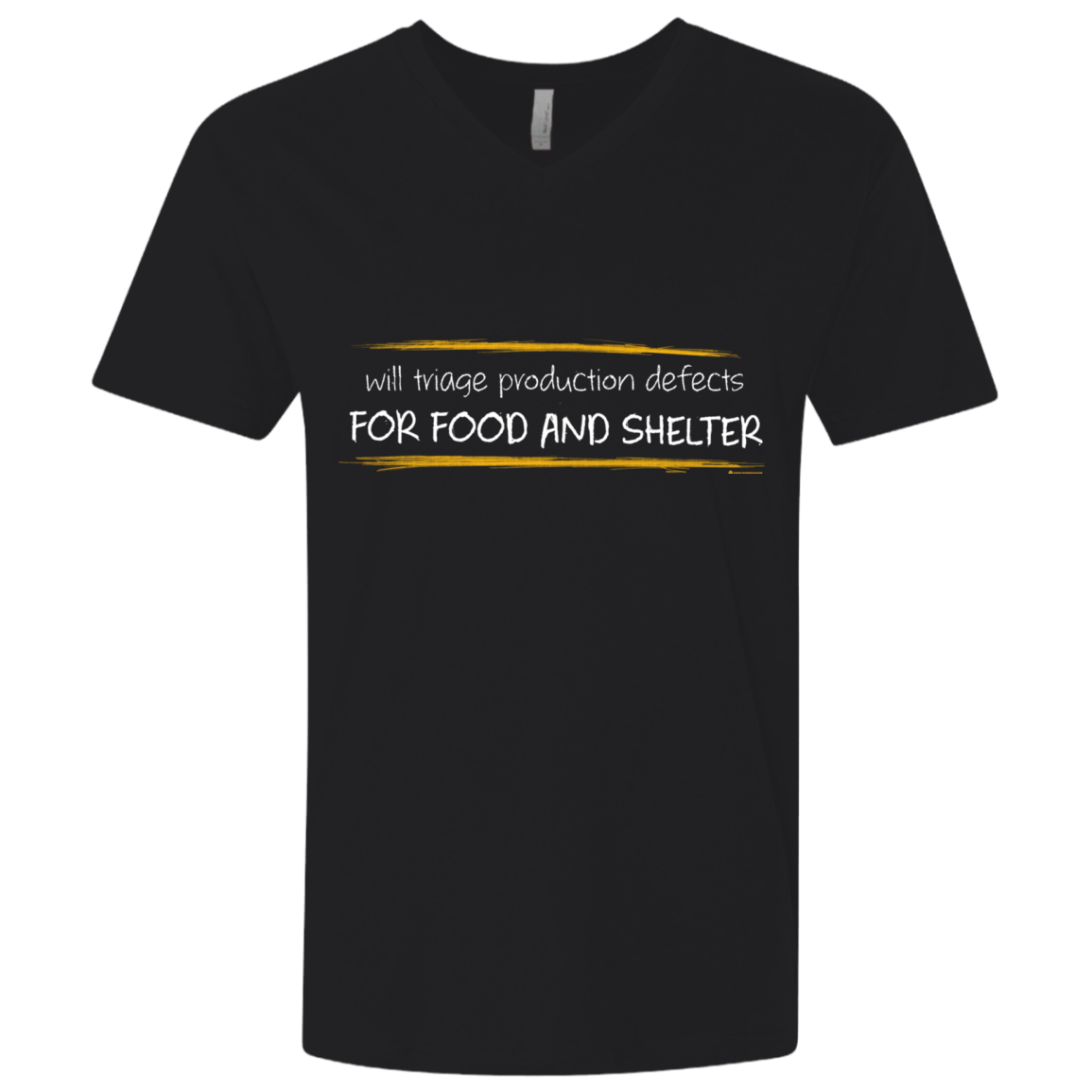 T-Shirts Black / X-Small Triaging Defects For Food And Shelter Men's Premium V-Neck