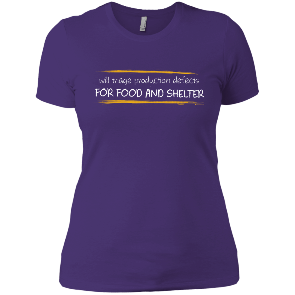 T-Shirts Purple Rush/ / X-Small Triaging Defects For Food And Shelter Women's Premium T-Shirt