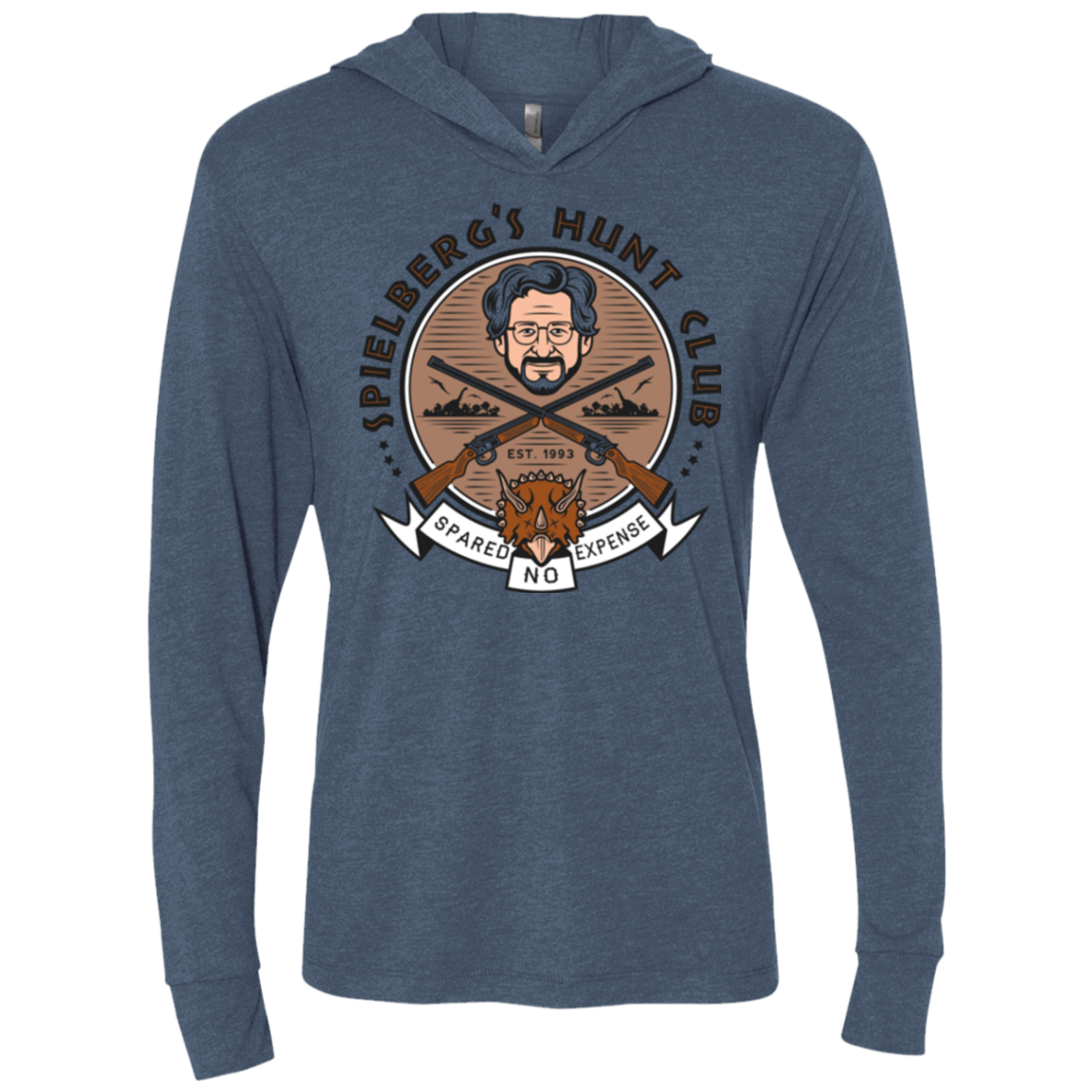 T-Shirts Indigo / X-Small Triceratops Hunt Club Triblend Long Sleeve Hoodie Tee