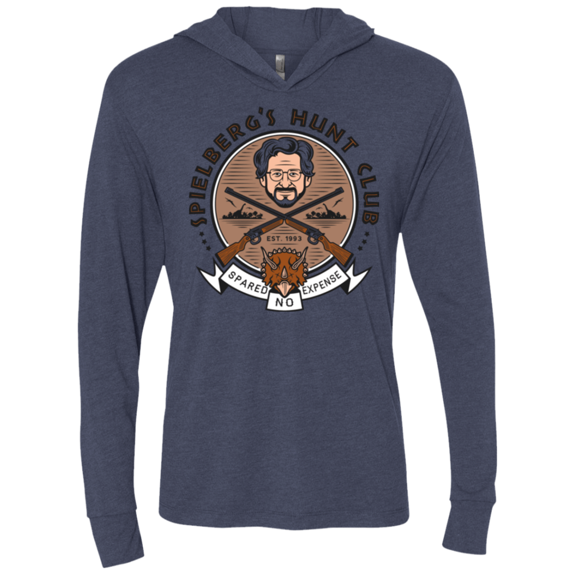 T-Shirts Vintage Navy / X-Small Triceratops Hunt Club Triblend Long Sleeve Hoodie Tee