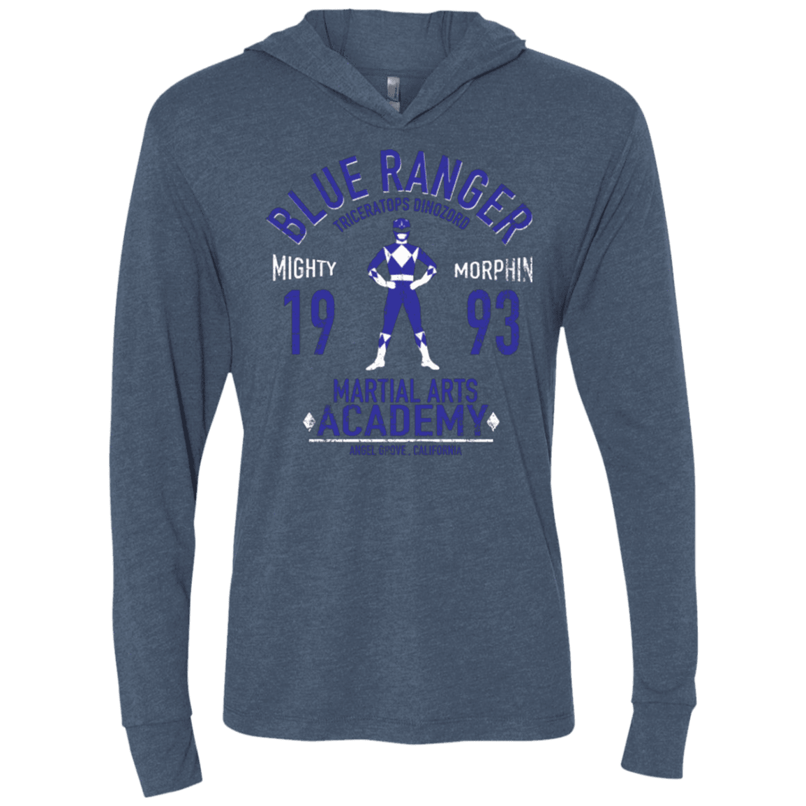 T-Shirts Indigo / X-Small Triceratops Ranger Triblend Long Sleeve Hoodie Tee