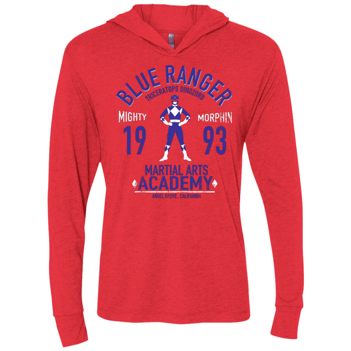 T-Shirts Vintage Red / X-Small Triceratops Ranger Triblend Long Sleeve Hoodie Tee