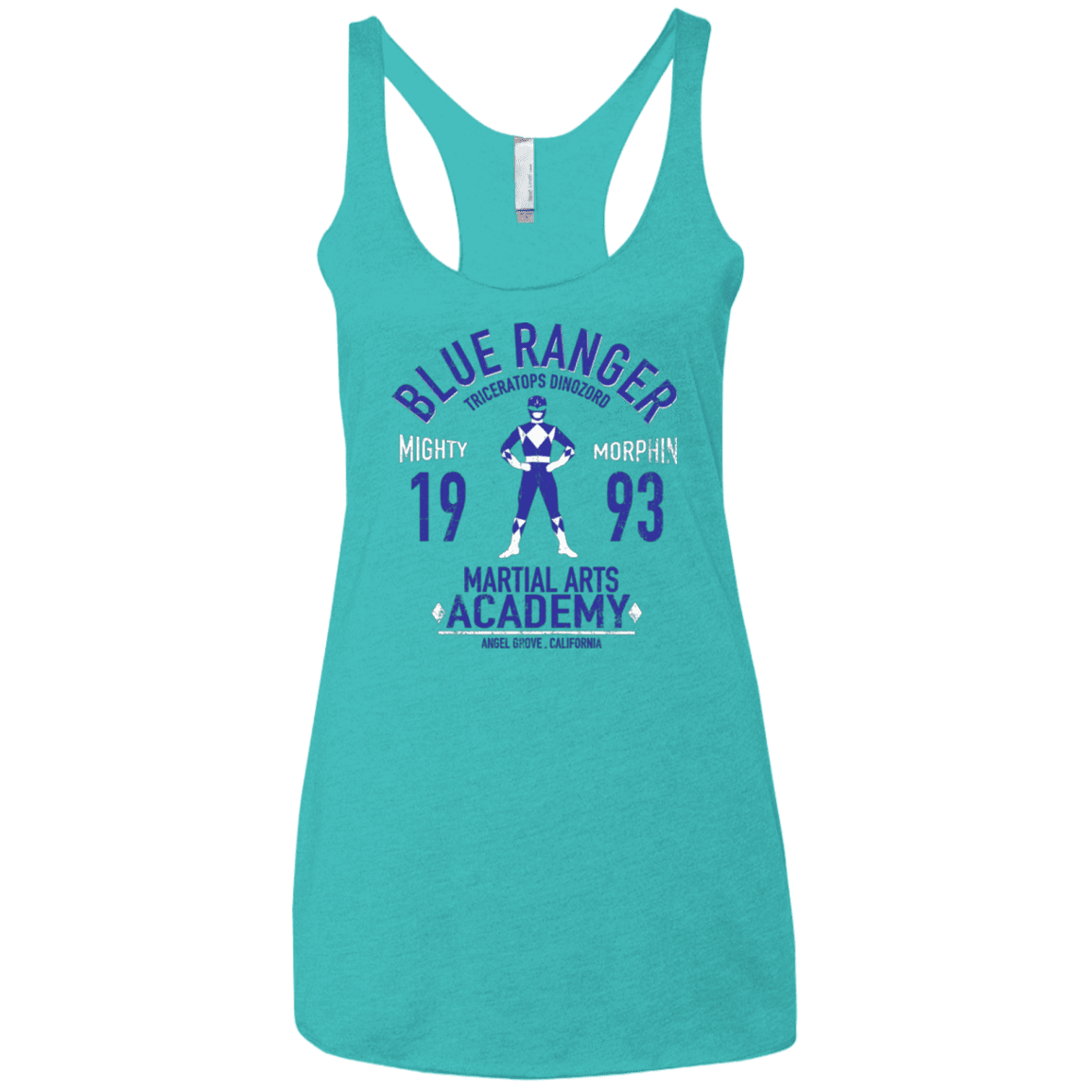 T-Shirts Tahiti Blue / X-Small Triceratops Ranger Women's Triblend Racerback Tank