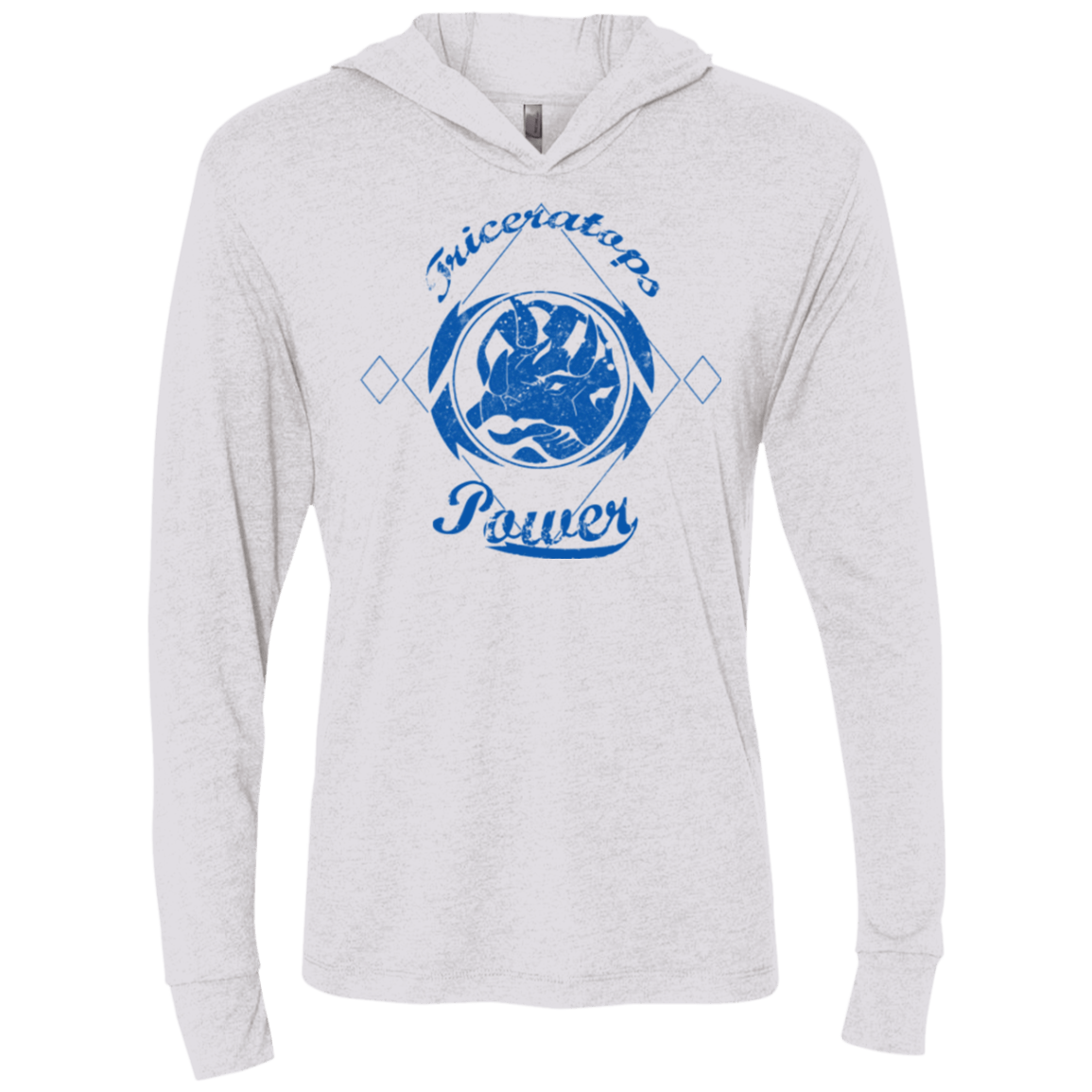 T-Shirts Heather White / X-Small Triceratops Triblend Long Sleeve Hoodie Tee