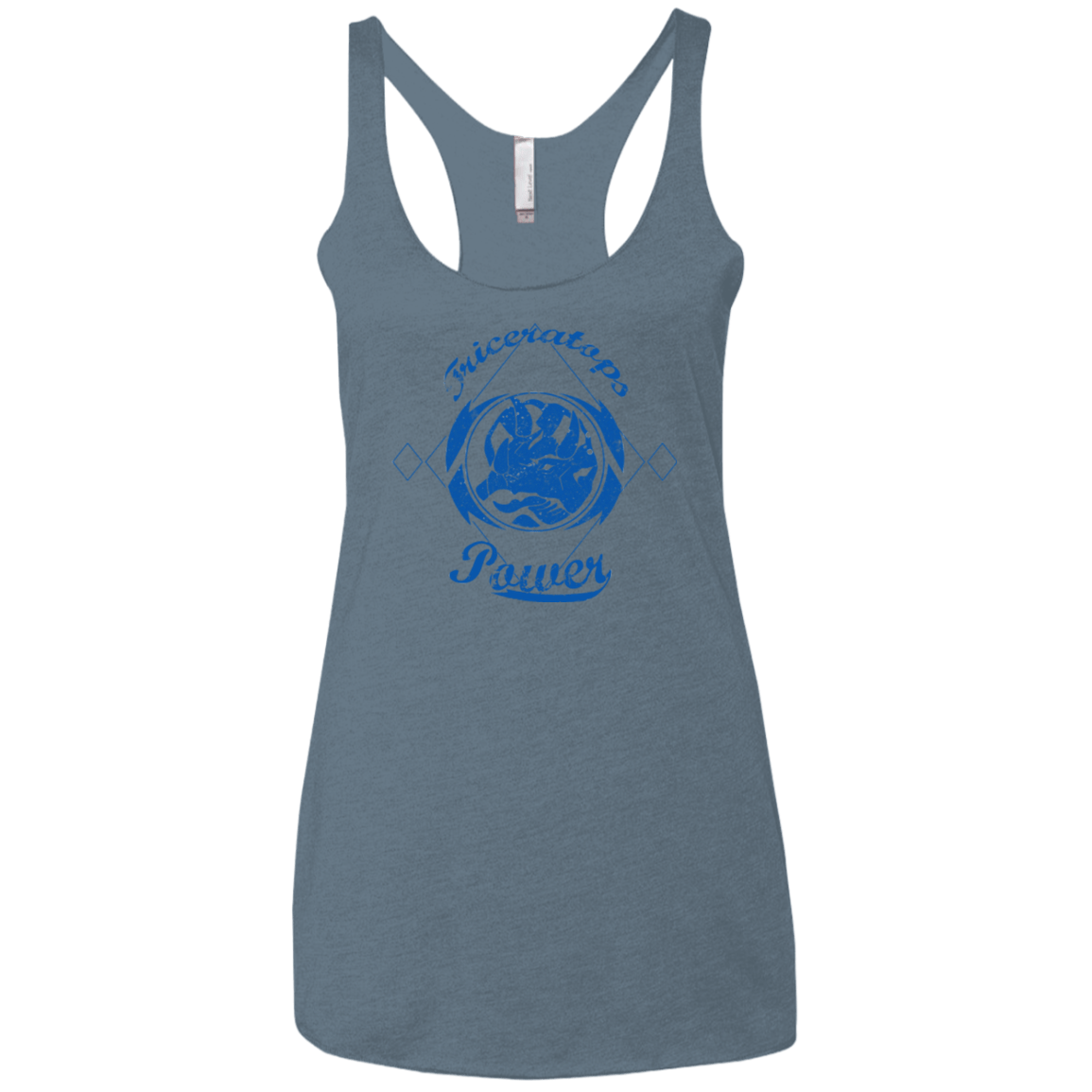 T-Shirts Indigo / X-Small Triceratops Women's Triblend Racerback Tank