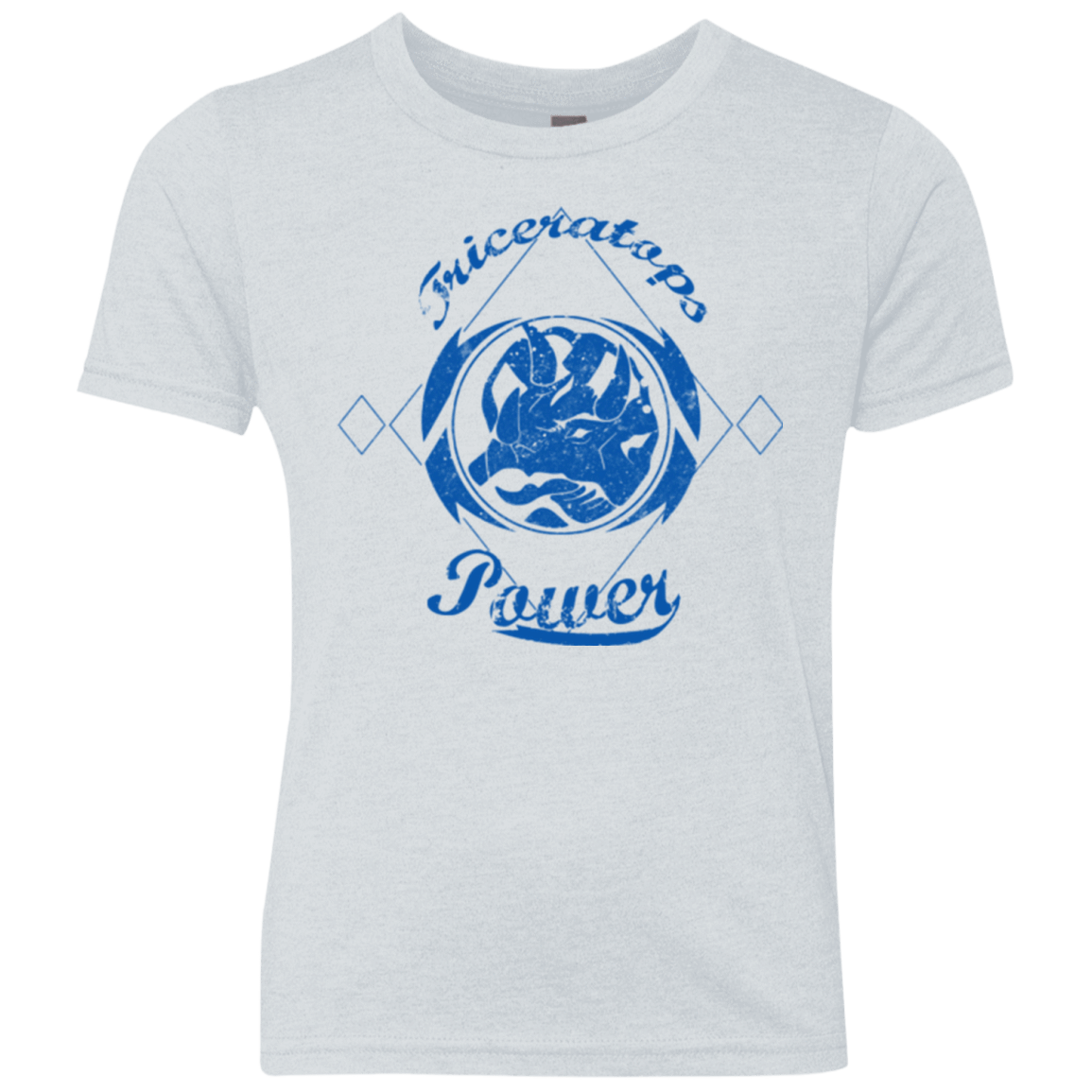 T-Shirts Heather White / YXS Triceratops Youth Triblend T-Shirt