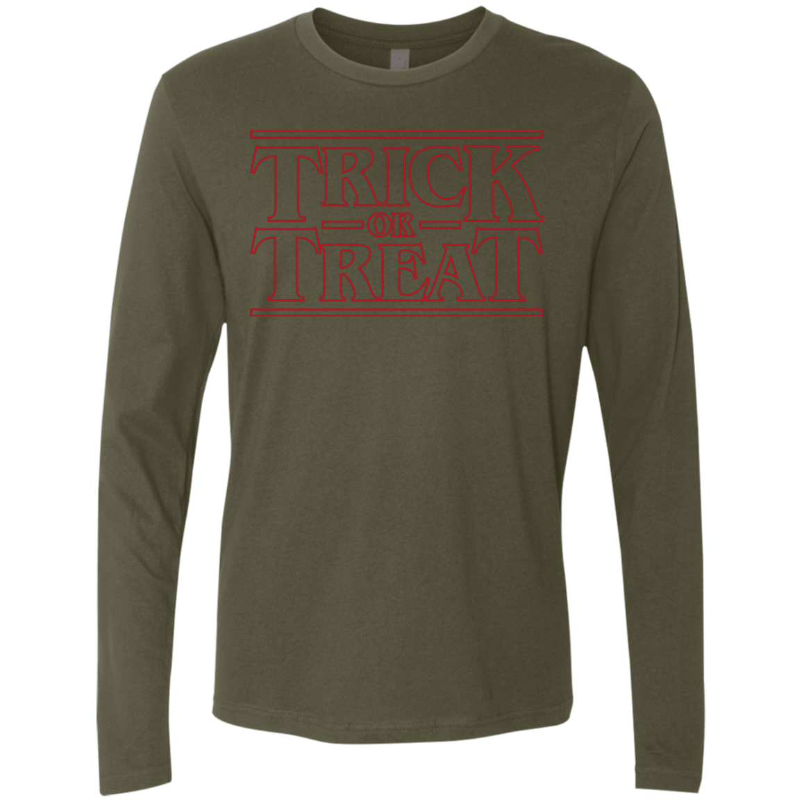 T-Shirts Military Green / Small Trick Or Treat Men's Premium Long Sleeve