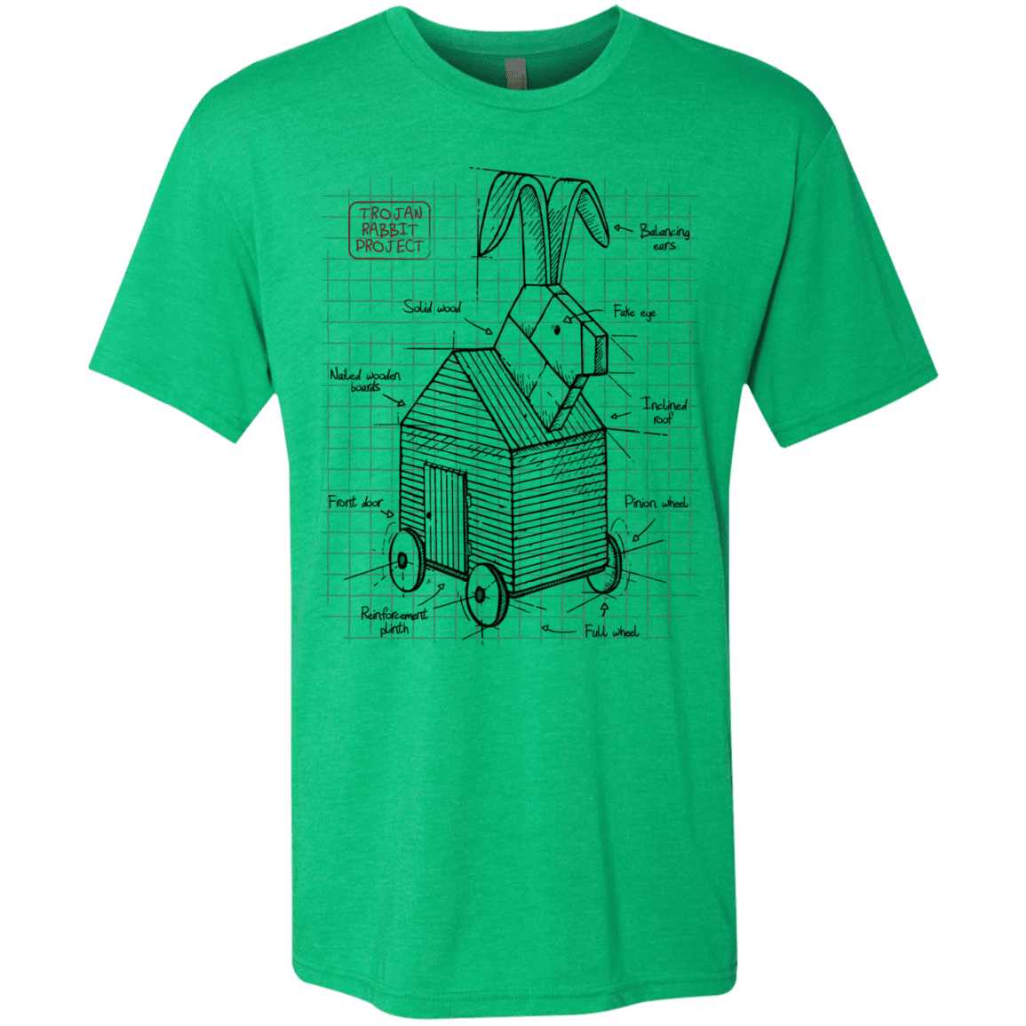 T-Shirts Envy / S Trojan Rabbit Plan Men's Triblend T-Shirt
