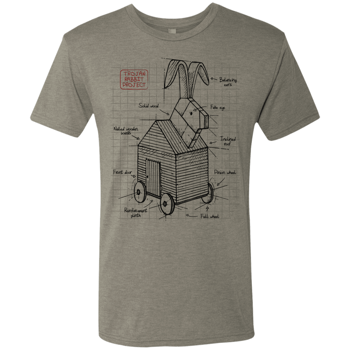 T-Shirts Venetian Grey / S Trojan Rabbit Plan Men's Triblend T-Shirt