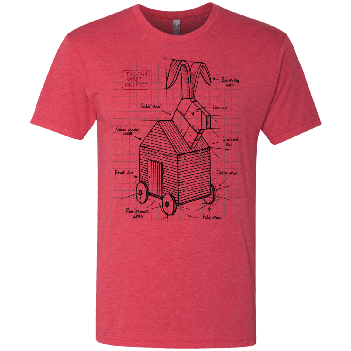 T-Shirts Vintage Red / S Trojan Rabbit Plan Men's Triblend T-Shirt