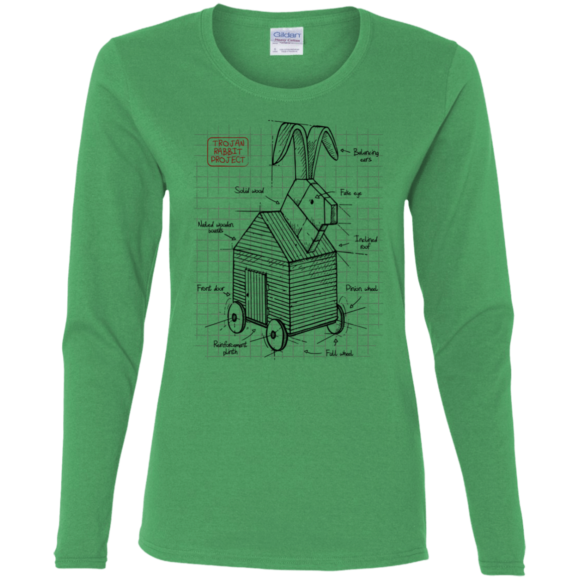 T-Shirts Irish Green / S Trojan Rabbit Plan Women's Long Sleeve T-Shirt
