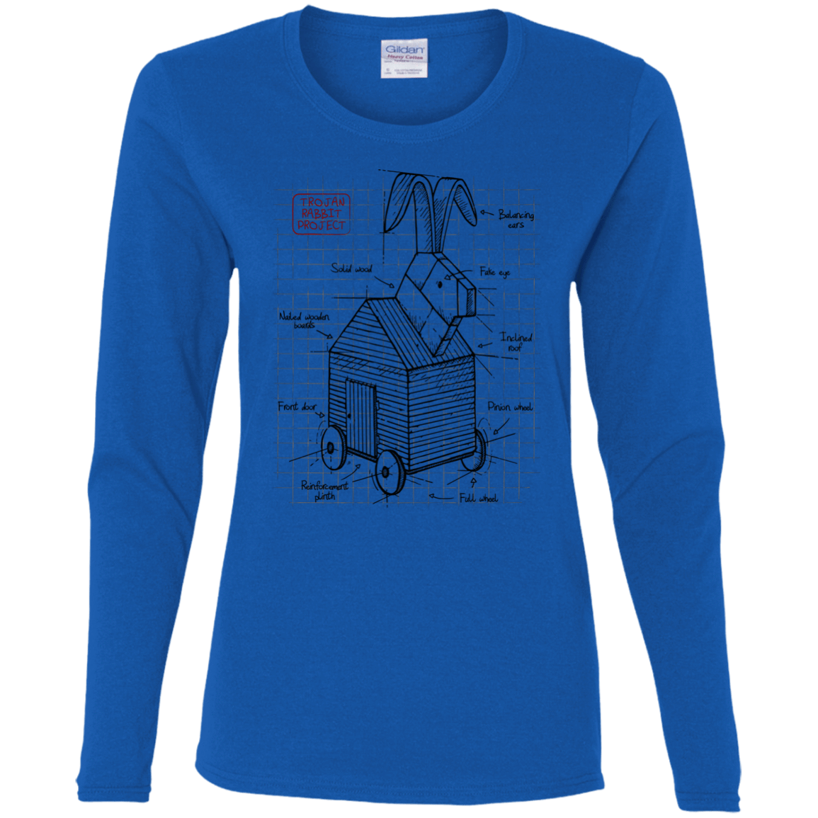 T-Shirts Royal / S Trojan Rabbit Plan Women's Long Sleeve T-Shirt