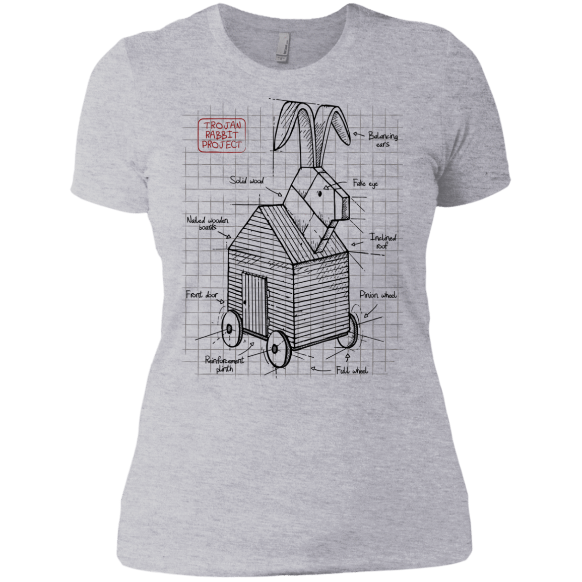 T-Shirts Heather Grey / X-Small Trojan Rabbit Plan Women's Premium T-Shirt