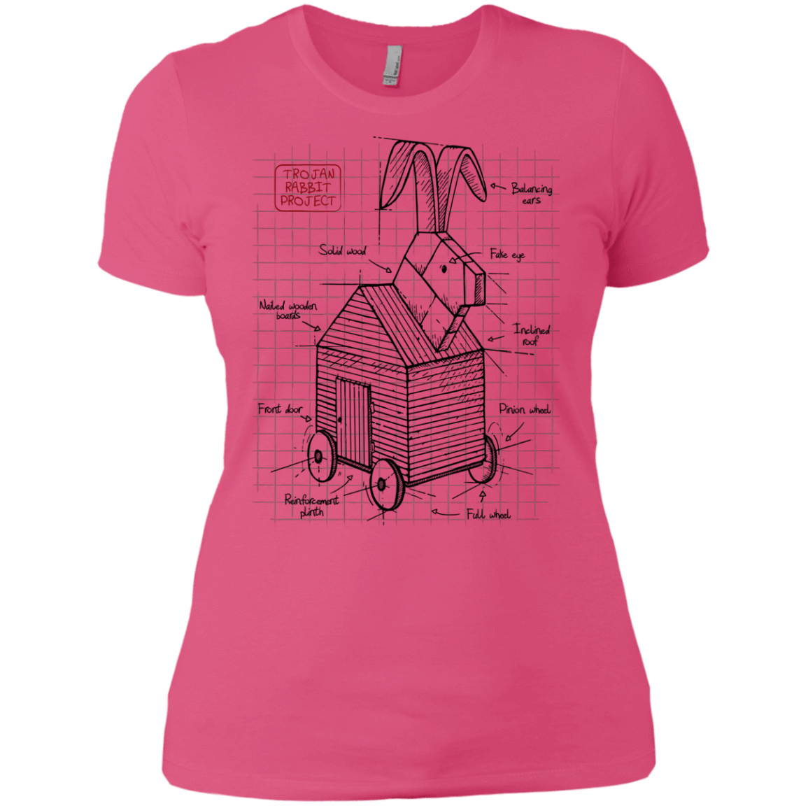 T-Shirts Hot Pink / X-Small Trojan Rabbit Plan Women's Premium T-Shirt