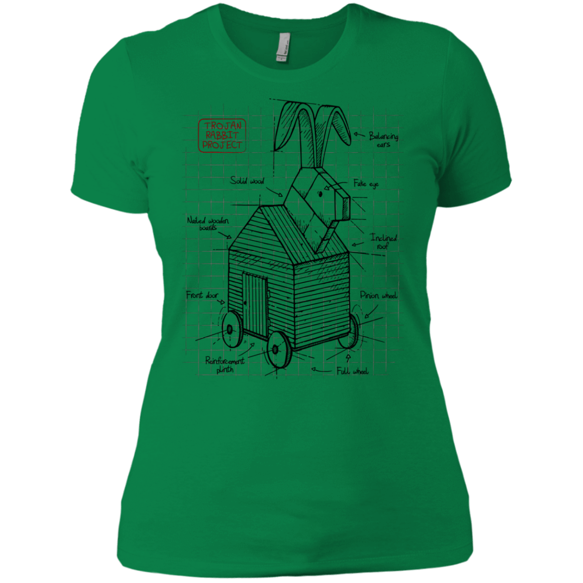 T-Shirts Kelly Green / X-Small Trojan Rabbit Plan Women's Premium T-Shirt