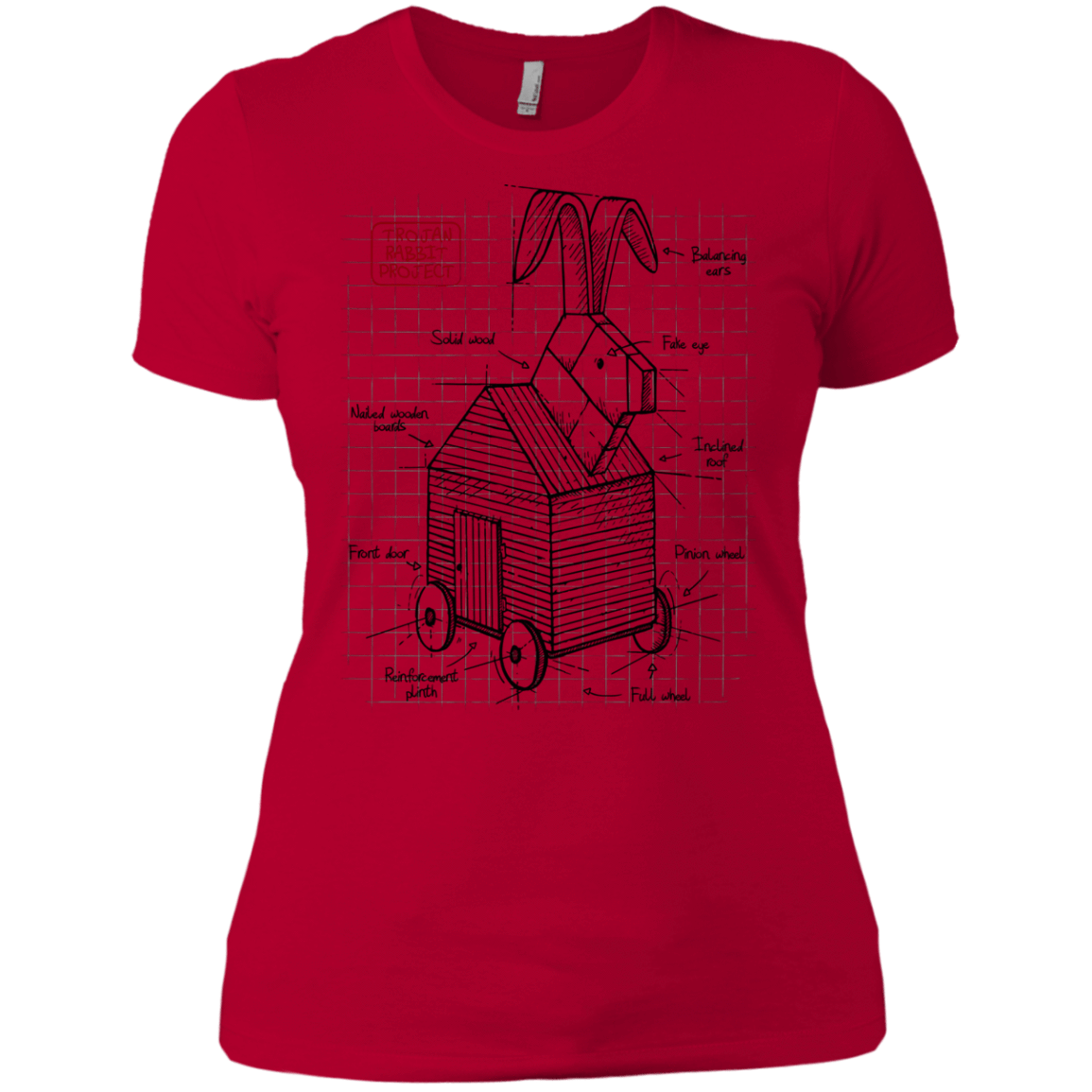 T-Shirts Red / X-Small Trojan Rabbit Plan Women's Premium T-Shirt