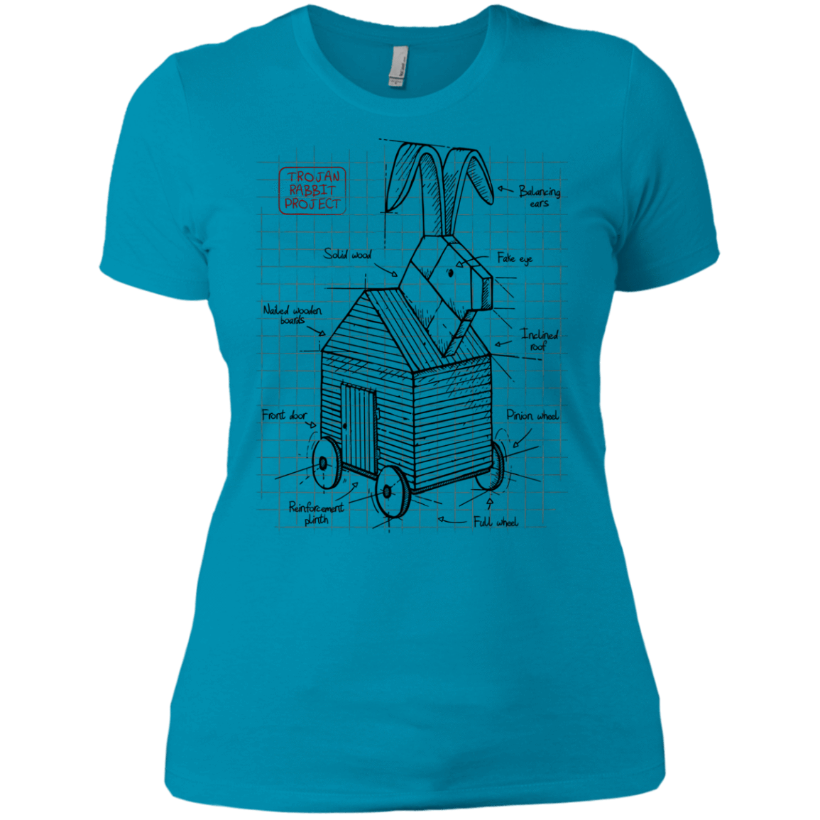 T-Shirts Turquoise / X-Small Trojan Rabbit Plan Women's Premium T-Shirt