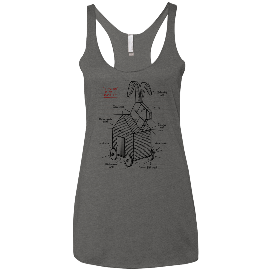 Trojan Rabbit Plan Women's Triblend Racerback Tank