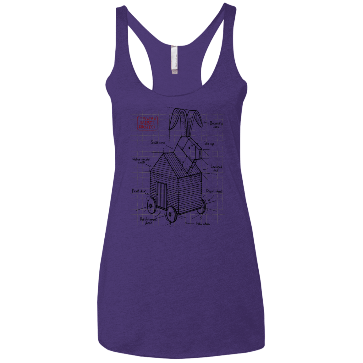 Trojan Rabbit Plan Women's Triblend Racerback Tank