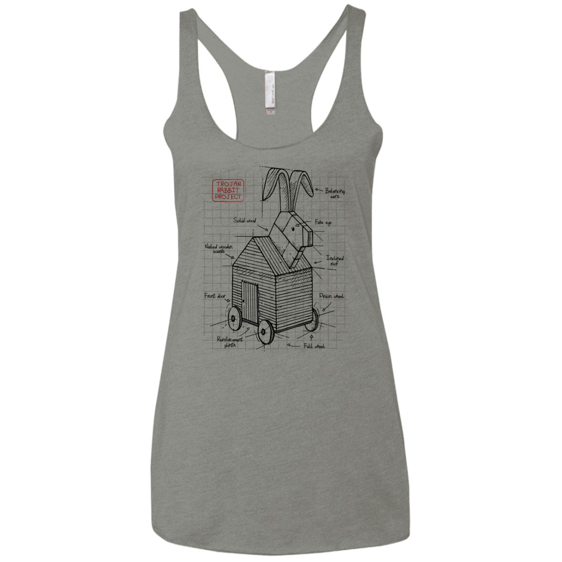 Trojan Rabbit Plan Women's Triblend Racerback Tank