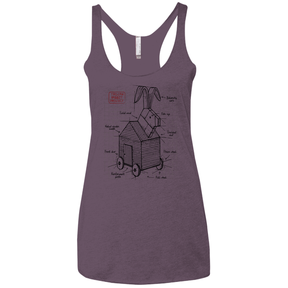 Trojan Rabbit Plan Women's Triblend Racerback Tank