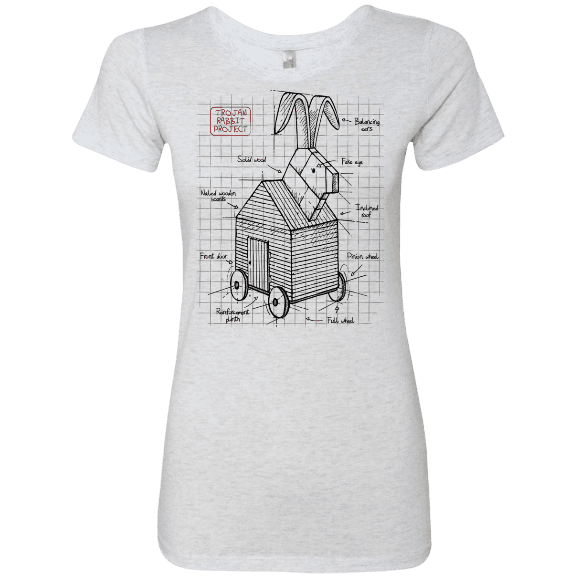 T-Shirts Heather White / S Trojan Rabbit Plan Women's Triblend T-Shirt